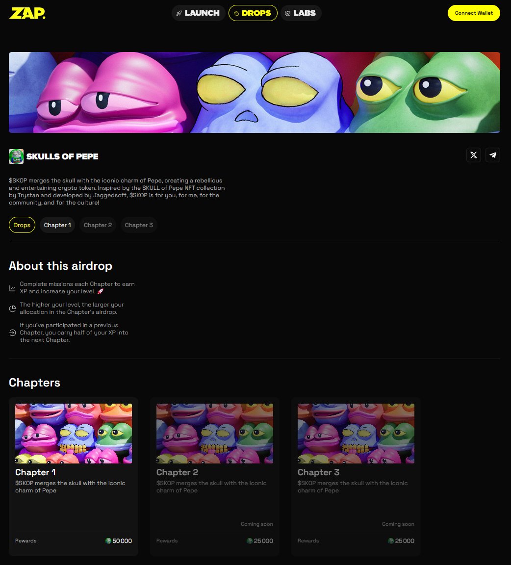 We're live on <a href="/zaponchain/">ZAP ⚡️</a> ! Complete the tasks and collect $SKOP airdrops if you want to have fun. 🐸💀😎💸 

👉zap.tech/drops/skop/

A crazy sun today, enjoy it🌞