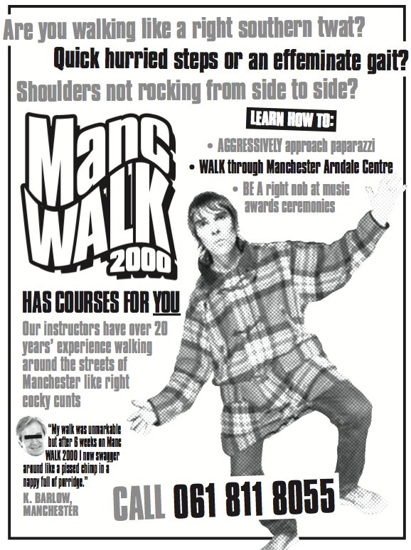 The Oasis news seems as good a reason as any to post one of the greatest Viz ads of all time, by the mighty <a href="/themarkbates/">Mark Bates</a> 
#MancWalk
#PissedChimpInANappyFullOfPorridge