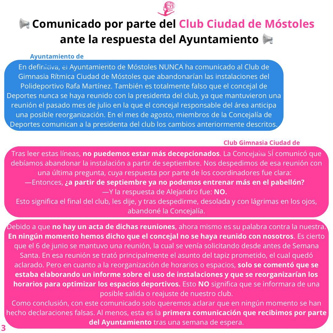 grcitymostoles's tweet photo. Comunicado por parte del Club Ciudad de Móstoles ante la respuesta del @AytoMostoles @mbautista_pp @angel_delapuent https://t.co/oRhnfRfQTh