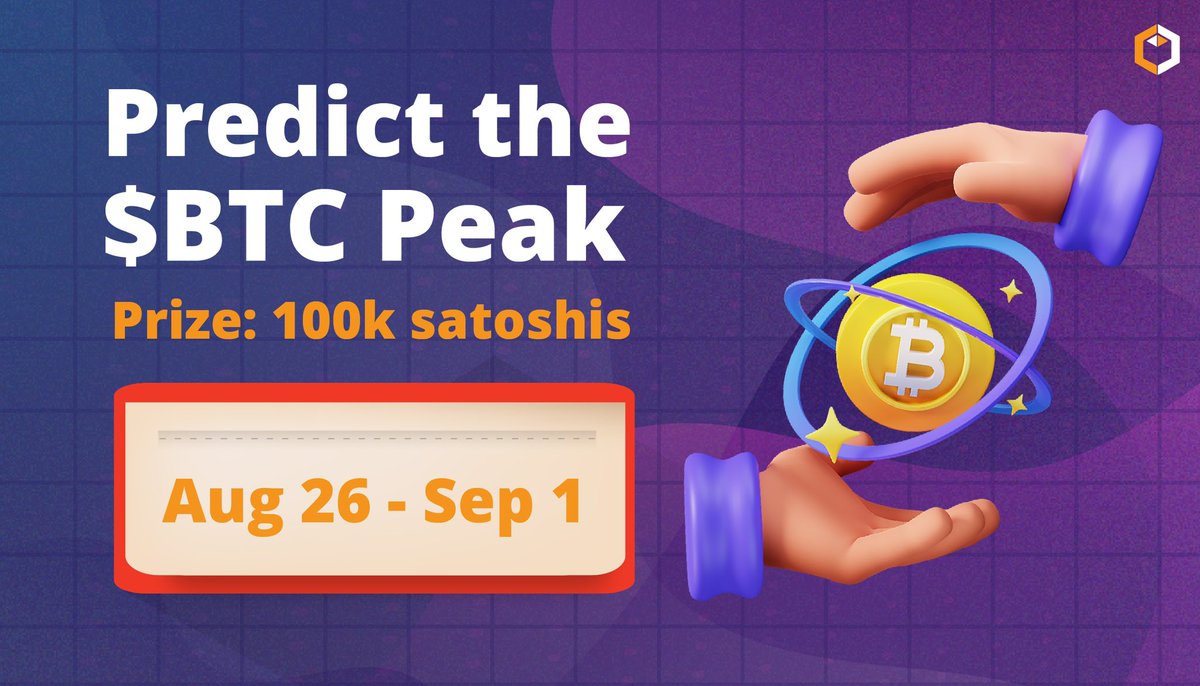 esatoshiclub's tweet image. 🌟 Join this week’s @esatoshiclub Bitcoin price prediction.

Guess the highest Bitcoin price from August 26 to September 1. 

The most accurate guess wins 100,000 Satoshis!

Drop your prediction below 👇