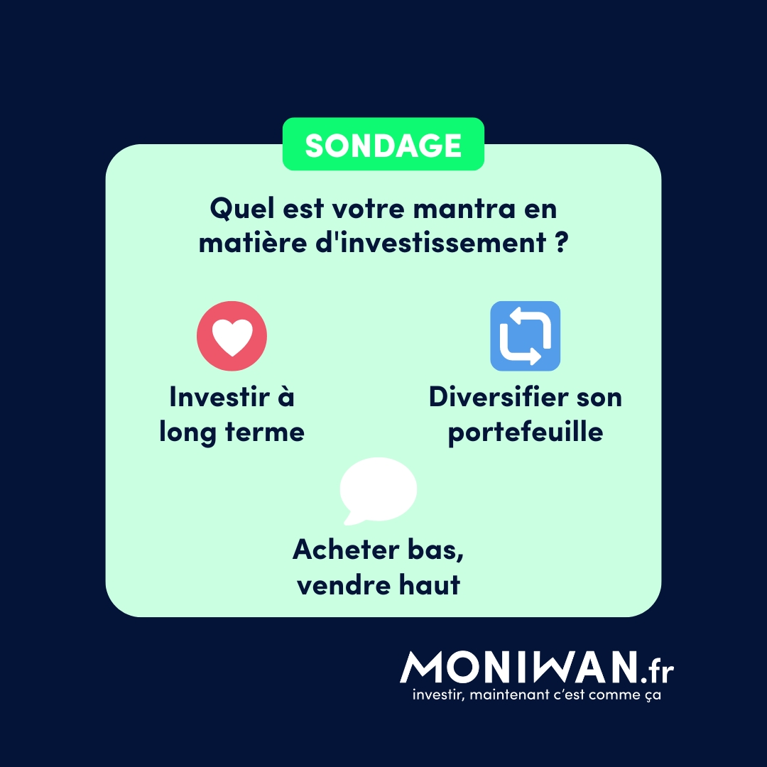 [#SONDAGE] Quel est votre mantra en matière d'investissement ?

Investir à long terme 📅
Diversifier son portefeuille 💭
Acheter bas, vendre haut 📈

🚨 Investir comporte des risques, notamment en perte de capital, prenez-en connaissance