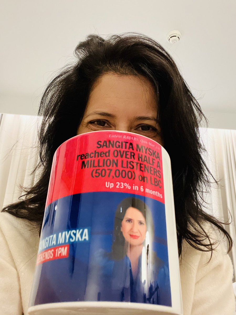 A Scottish listener to my (former) radio show has delivered this gift; a giant mug printed with my the final set of independently monitored listening figures (RAJAR) - a funny and heartwarming end to a much-needed trip. Thank you ♥️🏴󠁧󠁢󠁳󠁣󠁴󠁿