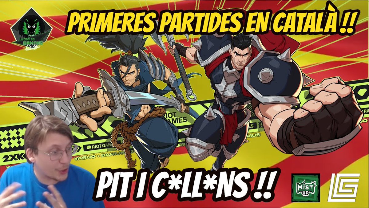Si, el PRIMER! 

😱 PRIMER TORNEIG EN CATALÀ 
😱 |2XKO (Project L)| 
La Cova del Gaming | Mistup + Gamesports Electònics

Cada RT ens ajuda a créixer 🙏🔃❤️‍🔥
Enllaç al tweet de sota👇

Primers en fer un video en cataça sobre el joc i una experiència brutal que necessito repetir!!