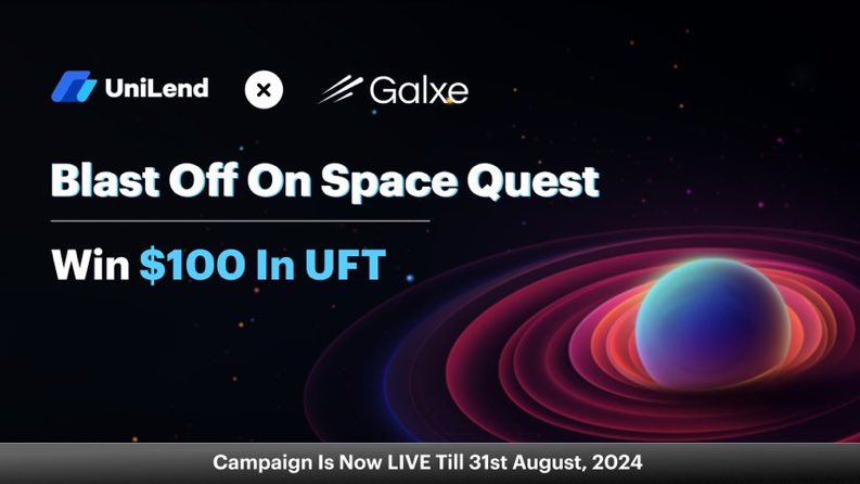 LifeOfAkpos's tweet image. Calling all quest explorers 🧭

Blast Off on Space Quest powered by @Galxe 🌌

Win $100 in #UFT🎁

✅Complete all tasks on Galxe to win: app.galxe.com/quest/UniLendF…

🪐 The mission is live until August 31st, 2024!

Get ready to lift off ✨