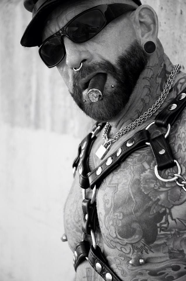 Gotta chew....  #GayInk #GayLeather #GayCigars #GayBDSM #GayBeards