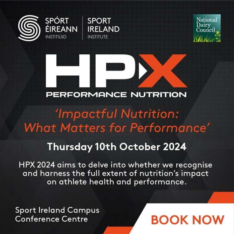🏅 Exciting Announcement for All Sports Enthusiasts and Nutrition Advocates! 🏅

We're thrilled to announce the HPX Nutrition event, hosted by Sport Ireland Institute in partnership with the National Dairy Council! This year's event, HPX 2024, will explore the powerful impact of