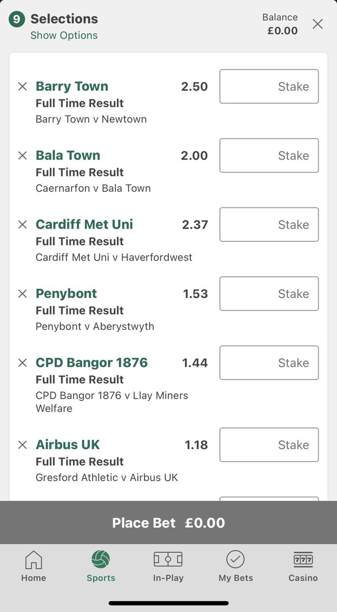 Bearded_Basher's tweet image. Here’s a Welsh leagues bank holiday Acca for all the degens out there that will provide you with generational wealth. No units advised as just a fun one to track this afternoon. Same Acca is 128.54 on DragonBet so just playing the odds here. #GamblingTwitter #SupportLocalLeagues