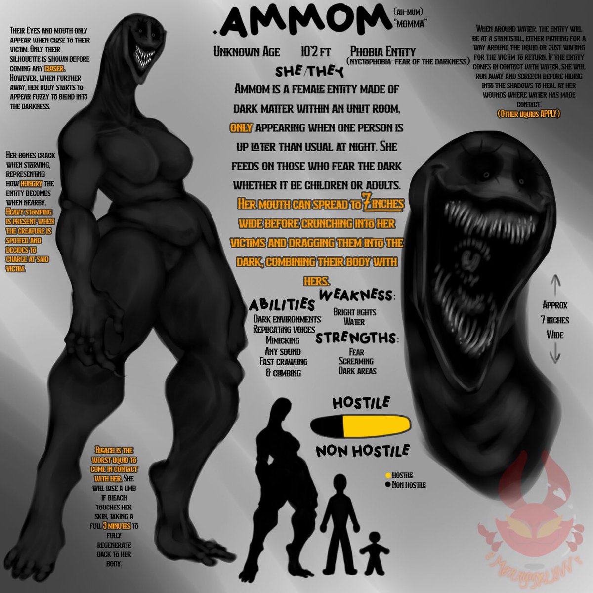 mommyyluv's tweet photo. [PHOBIA ENTITIES]
• AMMOM (AH-MUM)•
"Momma"
•
•
•
(this oc is part of my horror series: PHOBIA ENTITY)
#oc #originalcharacter #phobiaentities #ammomoc https://t.co/VTQtec40zO