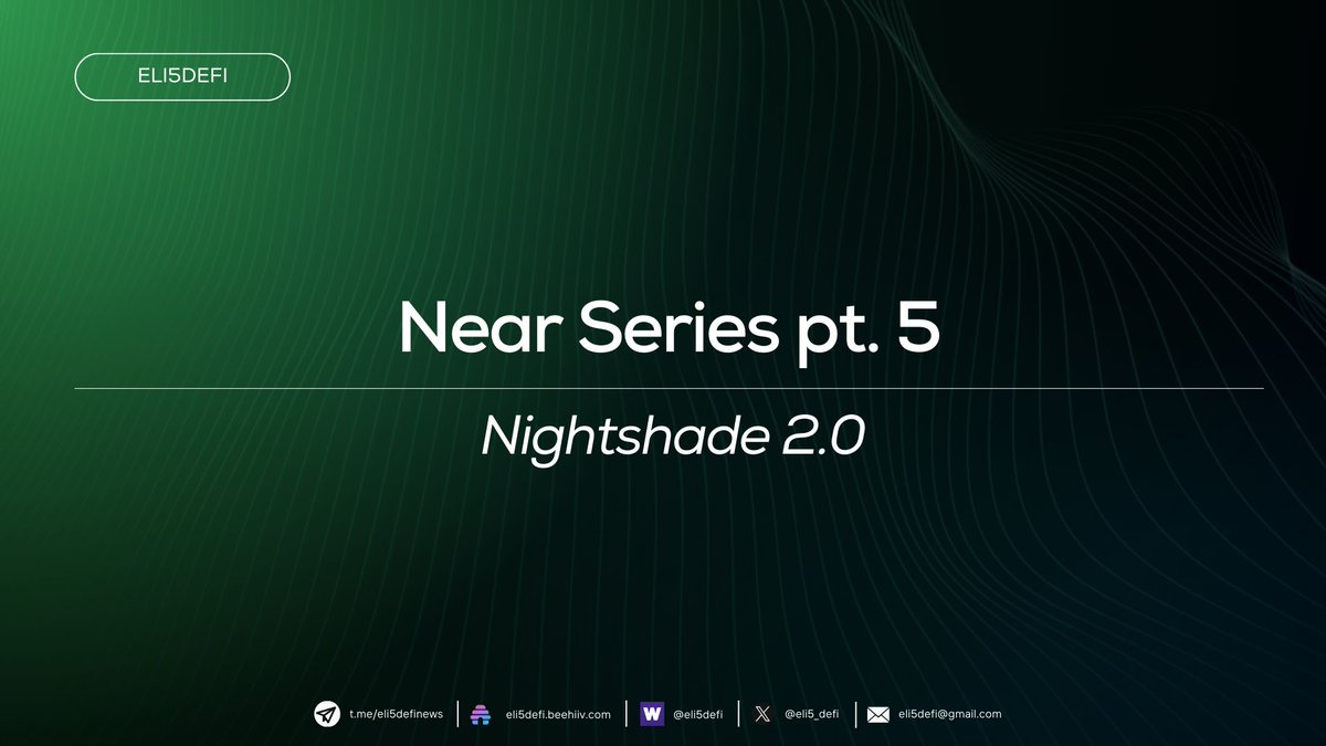 Eli5DeFi (@eli5_defi) on Twitter photo Did you know <a href="/NEARProtocol/">NEAR Protocol</a> just received a major upgrade?
Introducing: Nightshade 2.0
Curious? Let’s dive in ⤵️ Did you know <a href="/NEARProtocol/">NEAR Protocol</a> just received a major upgrade?
Introducing: Nightshade 2.0
Curious? Let’s dive in ⤵️
