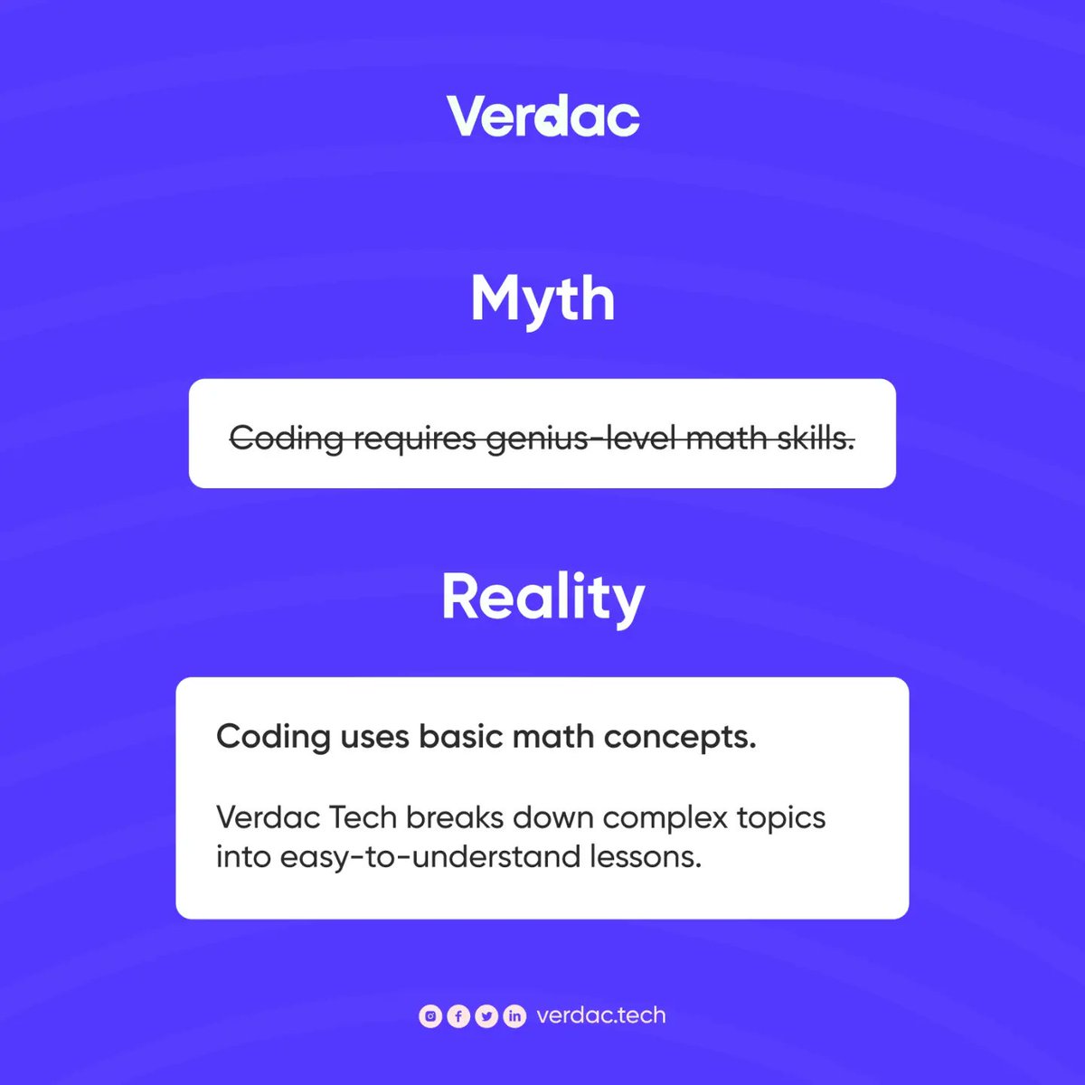 VerdacTech's tweet image. Is coding too hard?🤔
Not at all!🤗 At Verdac Tech, we break down complex concepts into easy-to-understand lessons.

Join us in our next cohort.
Coding can in fact be easy!

Visit verdac.tech to begin your coding journey🤗
#verdactech #softwaredevelopment #learncoding