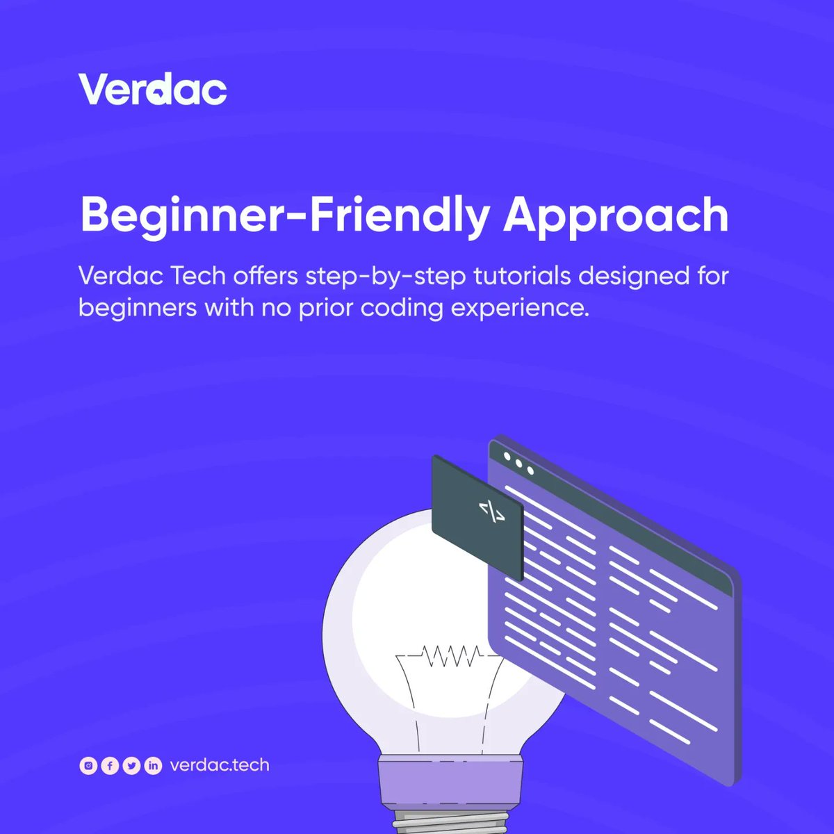 VerdacTech's tweet image. Is coding too hard?🤔
Not at all!🤗 At Verdac Tech, we break down complex concepts into easy-to-understand lessons.

Join us in our next cohort.
Coding can in fact be easy!

Visit verdac.tech to begin your coding journey🤗
#verdactech #softwaredevelopment #learncoding