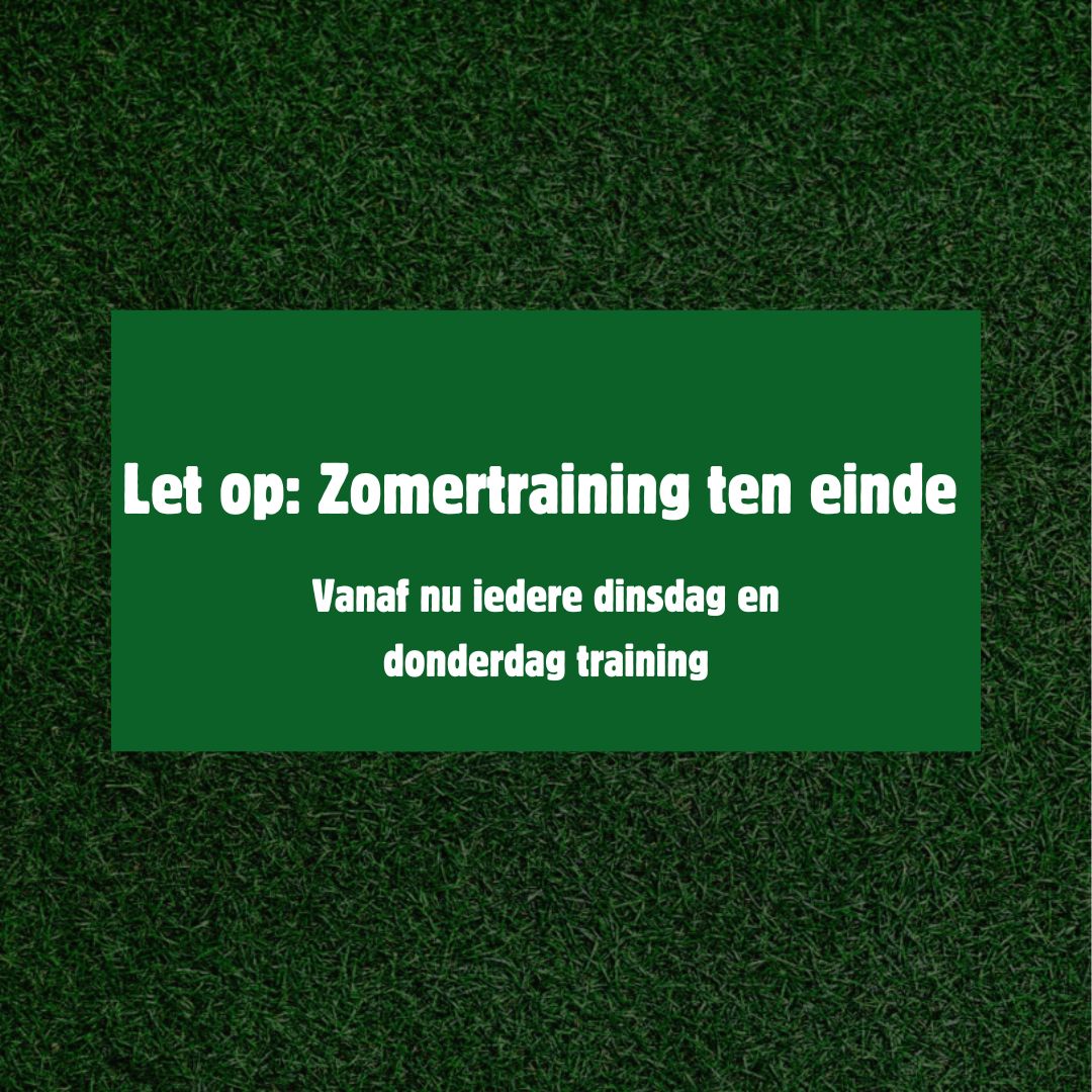 ZOMERTRAININGEN TEN EINDE, MORGEN WEER TRAINING | De vakantie zit erop, en dat betekent dat we weer gaan knallen op het veld! Vanaf morgen (27 augustus) beginnen de looptrainingen weer op dinsdag en donderdag onder de enthousiaste begeleiding van Mauricio. 🏃‍♂️💥