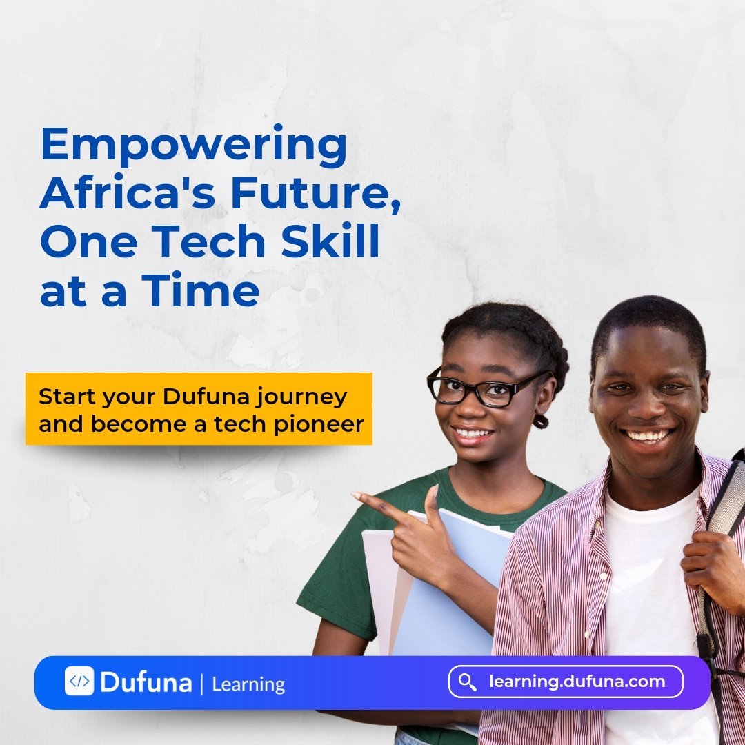 DufunaTech's tweet photo. At Dufuna, we believe in the power of tech to transform lives. Stay tuned for our upcoming programs! 

#dufuna #empowerafrica #futuretechleaders #techskills https://t.co/UgzHdVmaxx