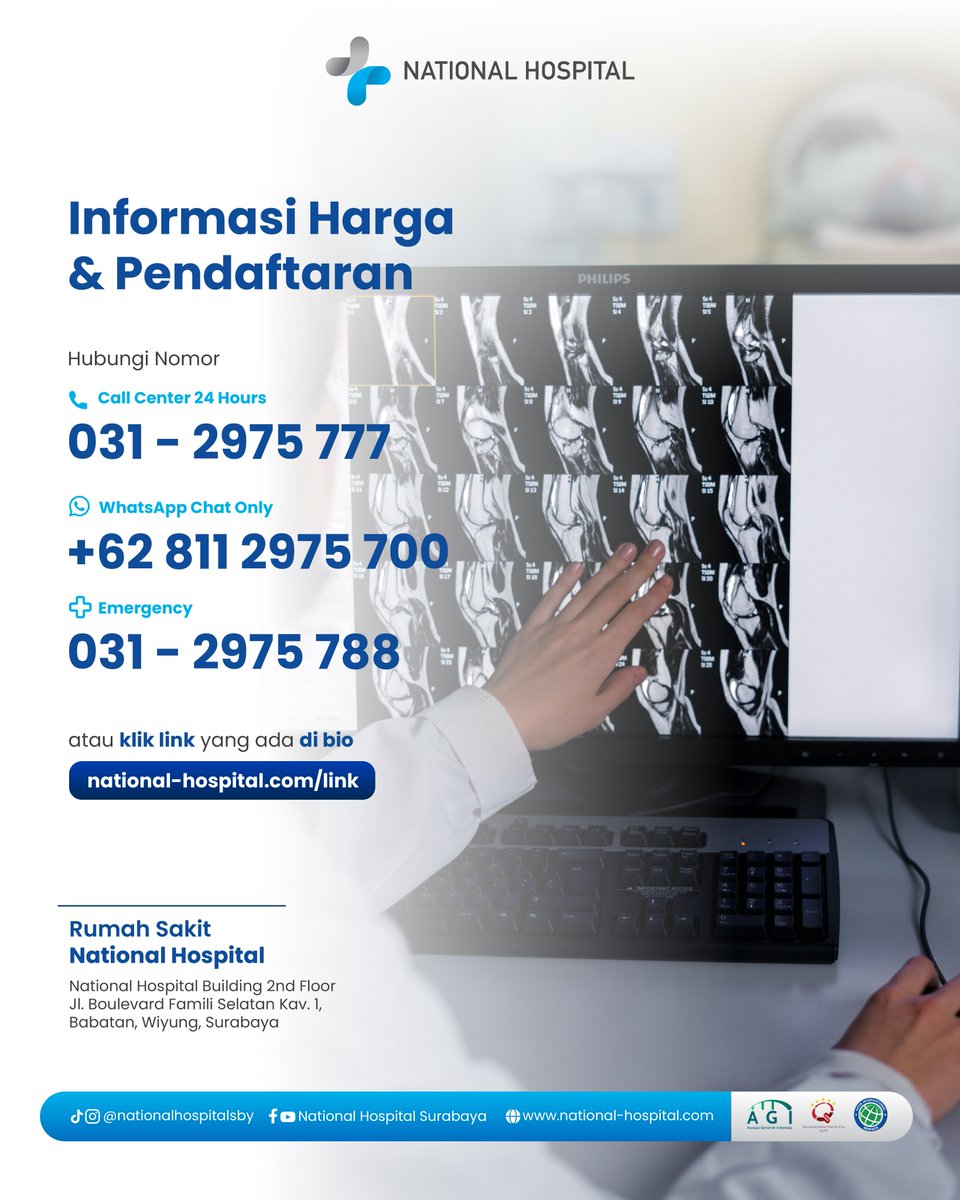 Skrining kepadatan tulang kamu sekarang melalui Medical Check up Bone Mineral Densitometry (BMD) di National Hospital. Ambil penawaran menarik Medical Check Up BMD harga spesial Rp 970 ribu melalui National Hospital Apps.
#NationalHospital