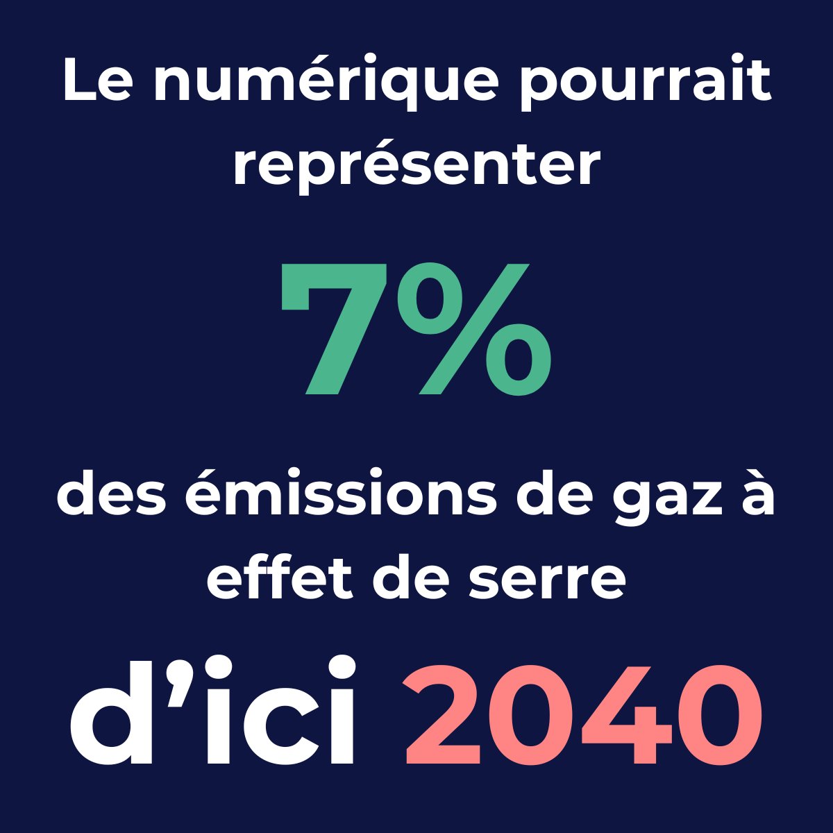 💻🌍 D'ici 2040, le secteur numérique pourrait représenter 7 % des émissions mondiales de GES. Agissons maintenant pour réduire notre empreinte carbone numérique ! #Durabilité #UrgenceÉcologique #Environnement