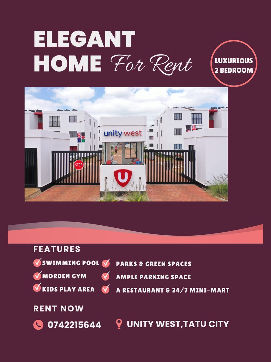 AkbNairobi's tweet photo. Live with a modern,vibrant community in Tatu City at an affordable price today.
Call or #WhatsApp 0742215644 for more information or to organize a site visit.
#Kuppet #FeesHasFallen #Starlink #helb #jkuat the president #Clout https://t.co/TOvI0vKFVX
