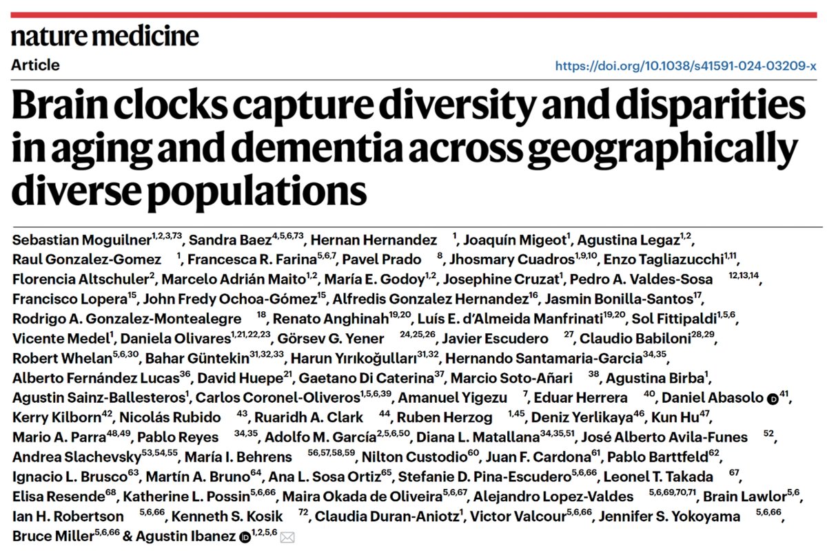 Agustin Ibañez (@agustinmibanez) on Twitter photo This work highlights the impact of multimodal diversity in personalized computational models of aging and dementia.
Congrats to Sebas Moguilner and <a href="/SandraBez9/">Sandra Báez</a> (the first authors), our massive team from @ReDLat #EuroladEEG #GBC, and coauthors <a href="/hernan_lar/">Hernan</a> <a href="/joaquin_migeot/">Joaquín Migeot</a> This work highlights the impact of multimodal diversity in personalized computational models of aging and dementia.
Congrats to Sebas Moguilner and <a href="/SandraBez9/">Sandra Báez</a> (the first authors), our massive team from @ReDLat #EuroladEEG #GBC, and coauthors <a href="/hernan_lar/">Hernan</a> <a href="/joaquin_migeot/">Joaquín Migeot</a>