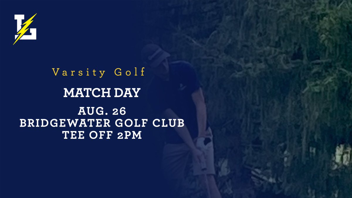 Good Luck to Varsity Golf today. They play at Bridgewater Golf Club. Tee off 2pm. Let's go Bolts!