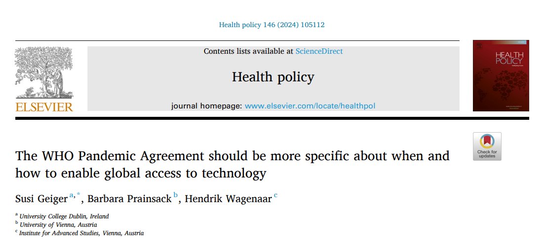 complexmarkets's tweet image. Ahead of the next push toward a #PandemicAgreement from Sept 9 amidst concerns over #AccesstoMedicines for the mpox outbreak, our commentary might be a timely (pun intended) reminder to policymakers that synchronicity in global access matters
sciencedirect.com/science/articl…