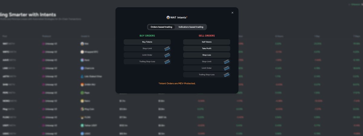 🚀 Today, we launched the beta version of trading on intentable! You can now set stop loss and take profit orders directly from your wallet with MEV protection. Coming soon: trailing stop-loss, limit orders, and indicator-based trading (like RSI), all decentralized. Plus, sniping