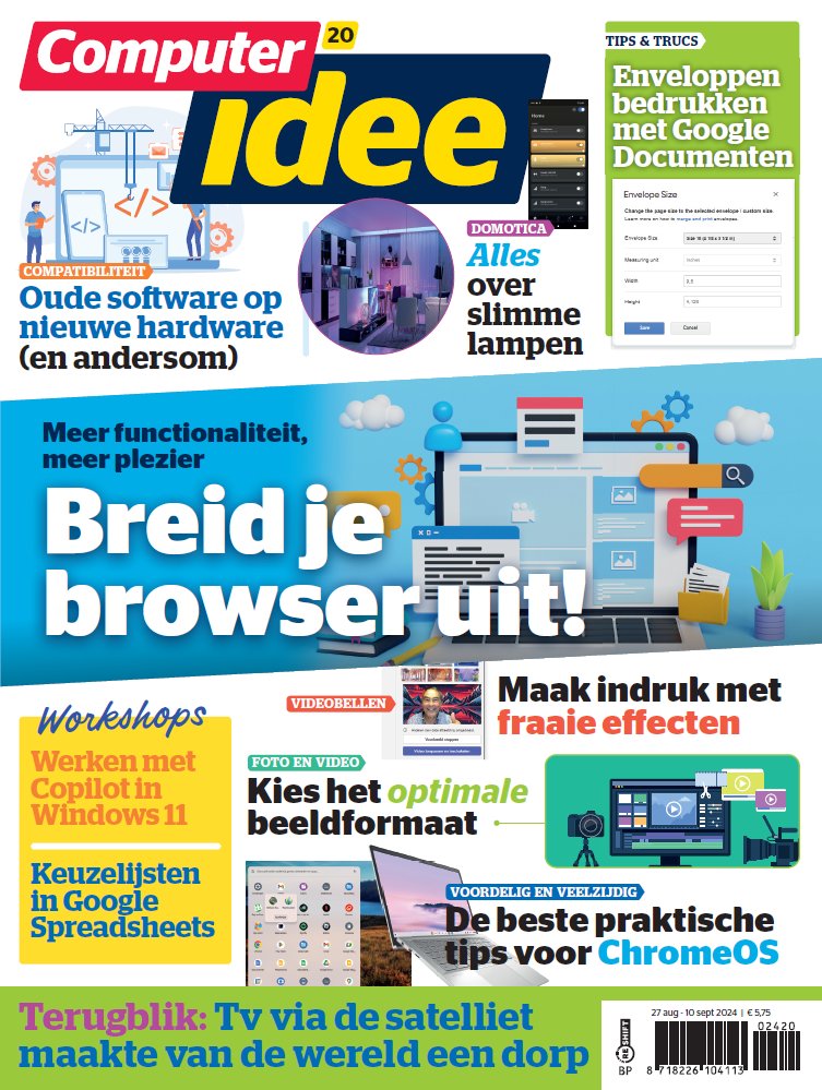 Computeridee's tweet image. Wil je toegang tot nieuwe AI-functies, je wachtwoorden altijd bij de hand hebben of advertenties blokkeren? Breid dan je browser uit met extensies! In Computer Idee 20 bespreken we de meest essentiële. Koop 'm los, of neem een abonnement op reshiftstore.nl/index.asp?BLAD…