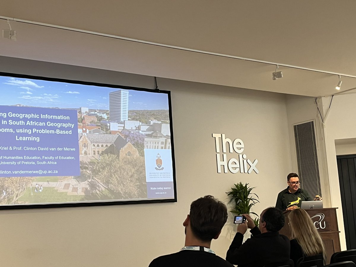 SSAGTweets's tweet photo. Prof Clinton van der Merwe discussing GIS integration in South African geography education. #IGC2024 https://t.co/ExRqgZp1vD