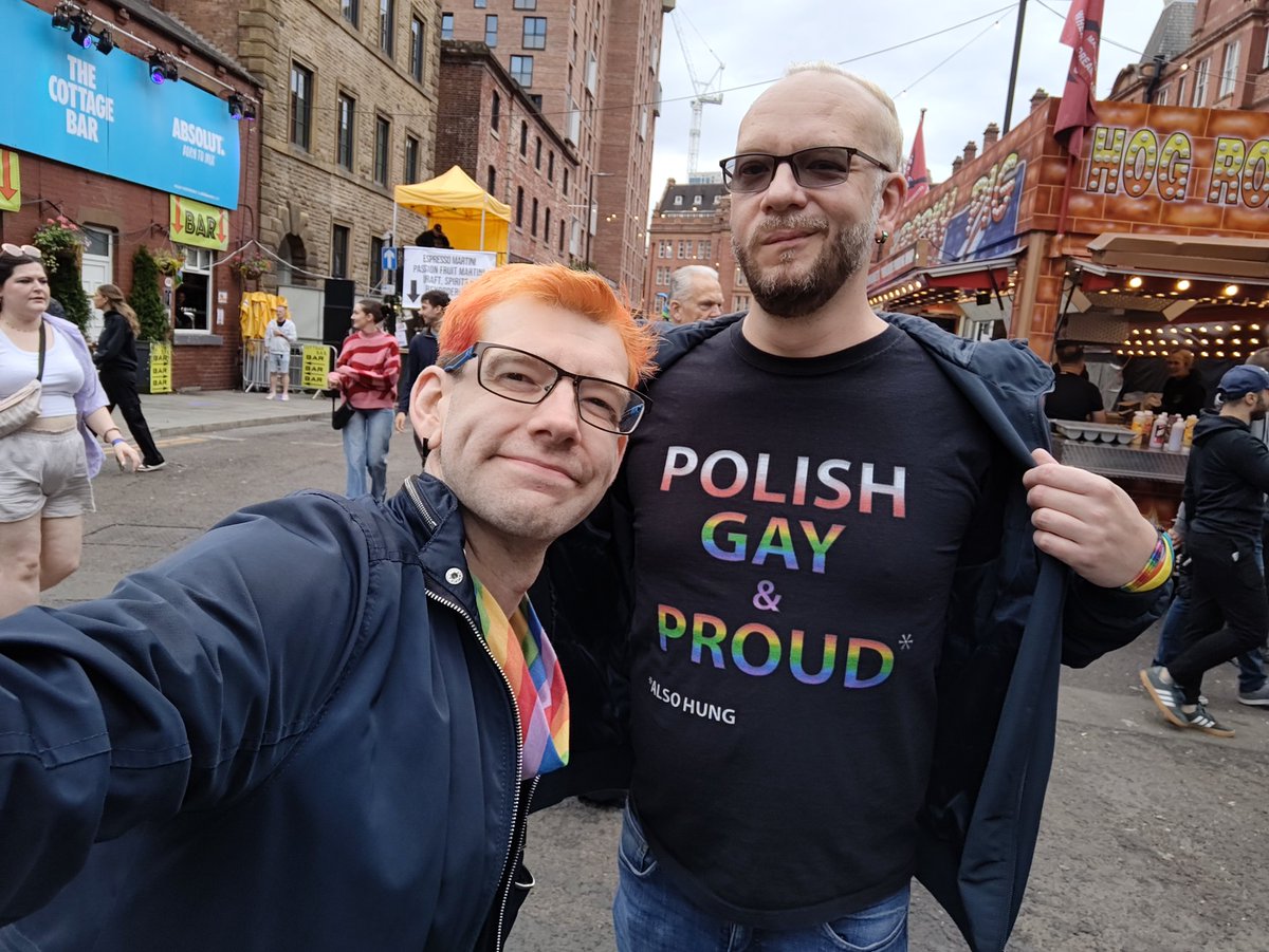 Gaygeek2's tweet photo. Me and the Partner @S_a_y__1_0 
Living it up in Manchester Pride on Sunday #Polishgay #Gay #MCRPride #otter #nerdygay https://t.co/D4AJ8I4GFA