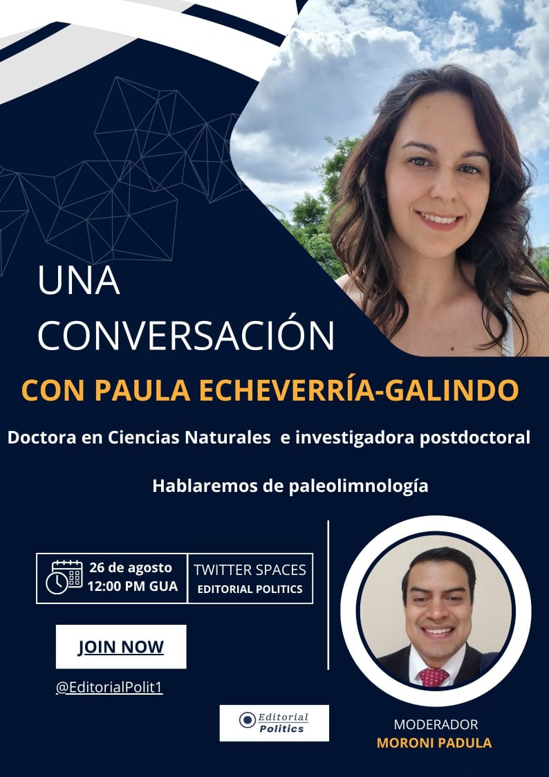 Editorial Politics (@editorialpolit1) on Twitter photo Amigos buenos días los invitamos a escuchar este Space con <a href="/PaulaEcheverra5/">Paula Echeverría-Galindo</a> estará genial abordaremos la paleolimnología y otros temas pasen a escucharnos.
@Owsd_GT Amigos buenos días los invitamos a escuchar este Space con <a href="/PaulaEcheverra5/">Paula Echeverría-Galindo</a> estará genial abordaremos la paleolimnología y otros temas pasen a escucharnos.
@Owsd_GT