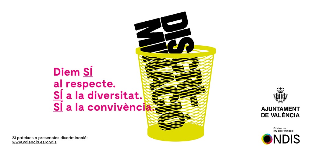 AjuntamentVLC's tweet photo. 🌐 L'Oficina municipal de No Discriminació, #ONDIS, treballa per previndre i actuar davant els delictes d'odi i la vulneració dels #DDHH a #València. 

📍 C/ Dalt, 48.

⏰Dilluns a divendres, de 9 a 14:30 hores.

🔗 https://t.co/VLVPZEpZeX https://t.co/Nz8YfIWZZe