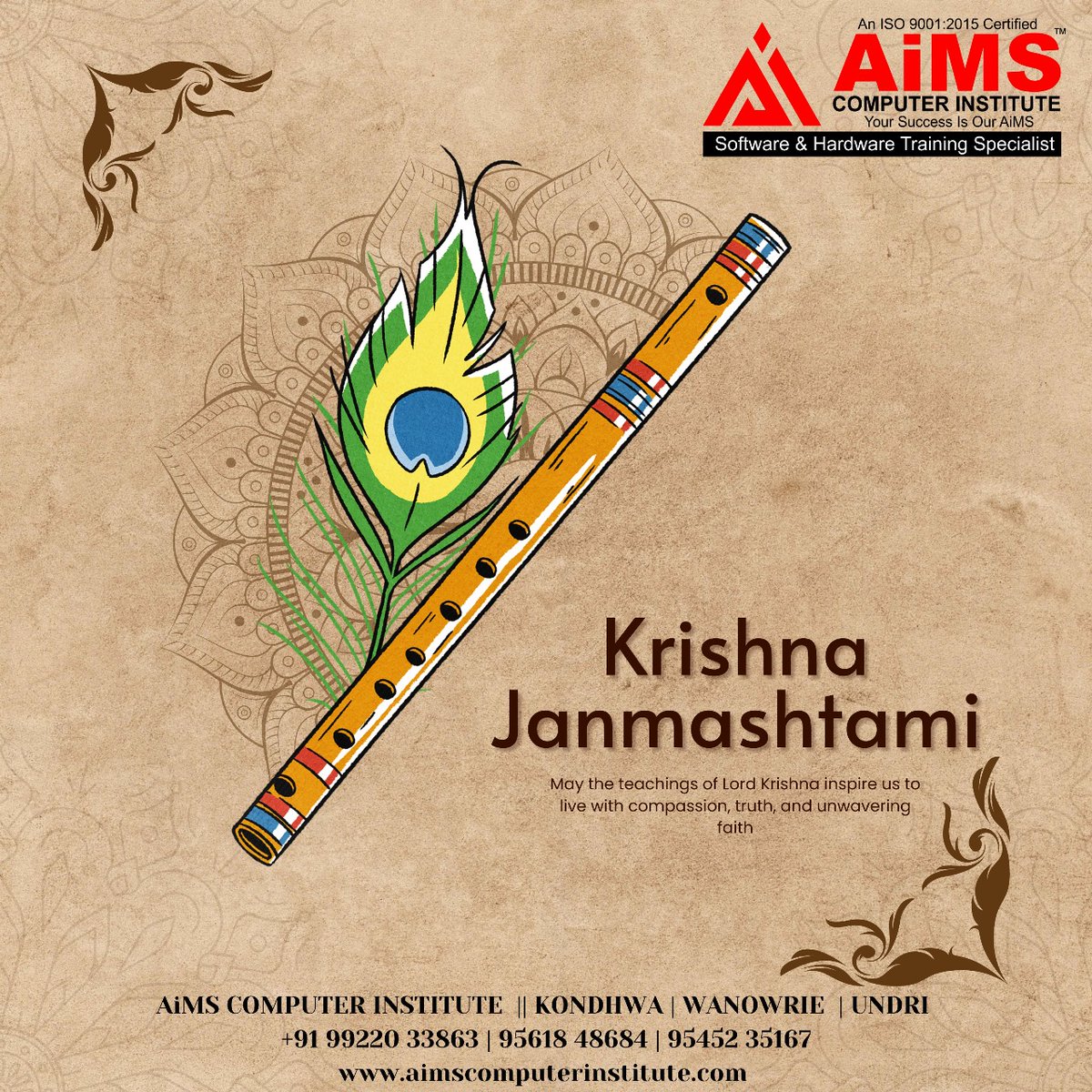 AimsKondhwa's tweet image. "May Lord Krishna's divine love and blessings be with you always. Happy Krishna Janmashtami!"
#computerinstitute #computerclasses #computertraininginstitute #aimscomputerinstitute #indianfestival #krishnajanmashtami #HappyJanmashtami2024