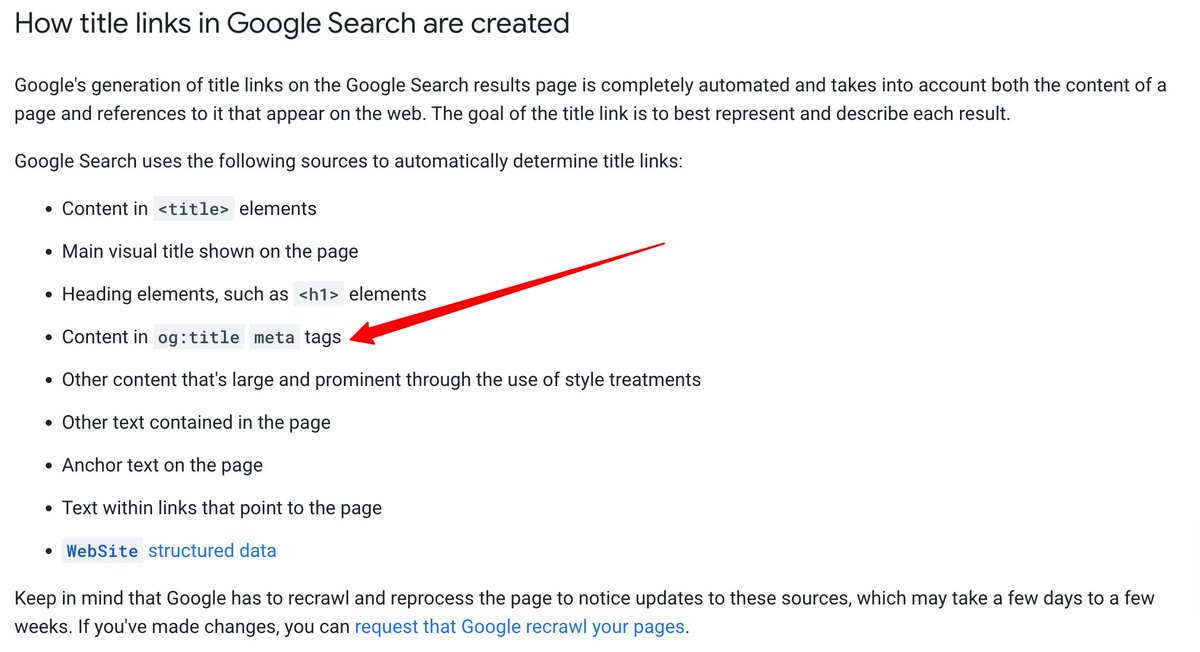 Google may now use your OG:title meta tag for your title link in the Google Search results snippet seroundtable.com/google-title-o…