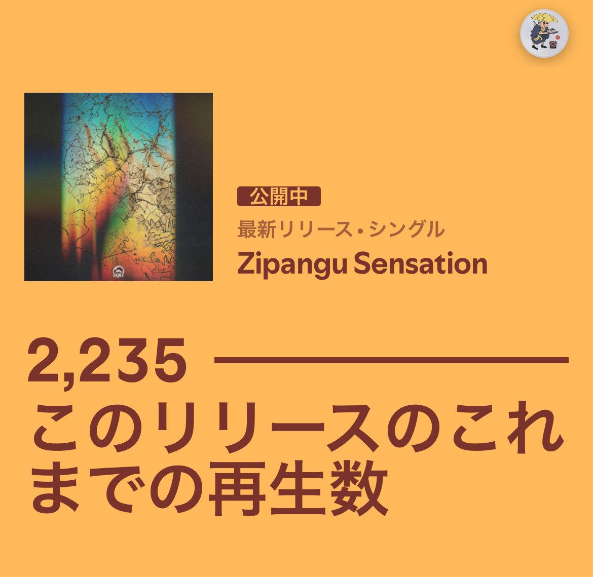 Zipangu Sensation" hit 2000 streams soon after its release! 

Thanks everyone!