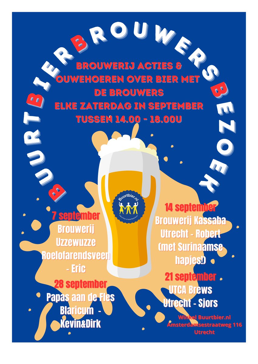 En we hebben nog meer nieuws! De hele maand september hebben we elke zaterdag een brouwer te gast in onze winkel. Kom je kennismaken met de brouwers, proeven en profiteren van mooie brouwerij aanbiedingen?