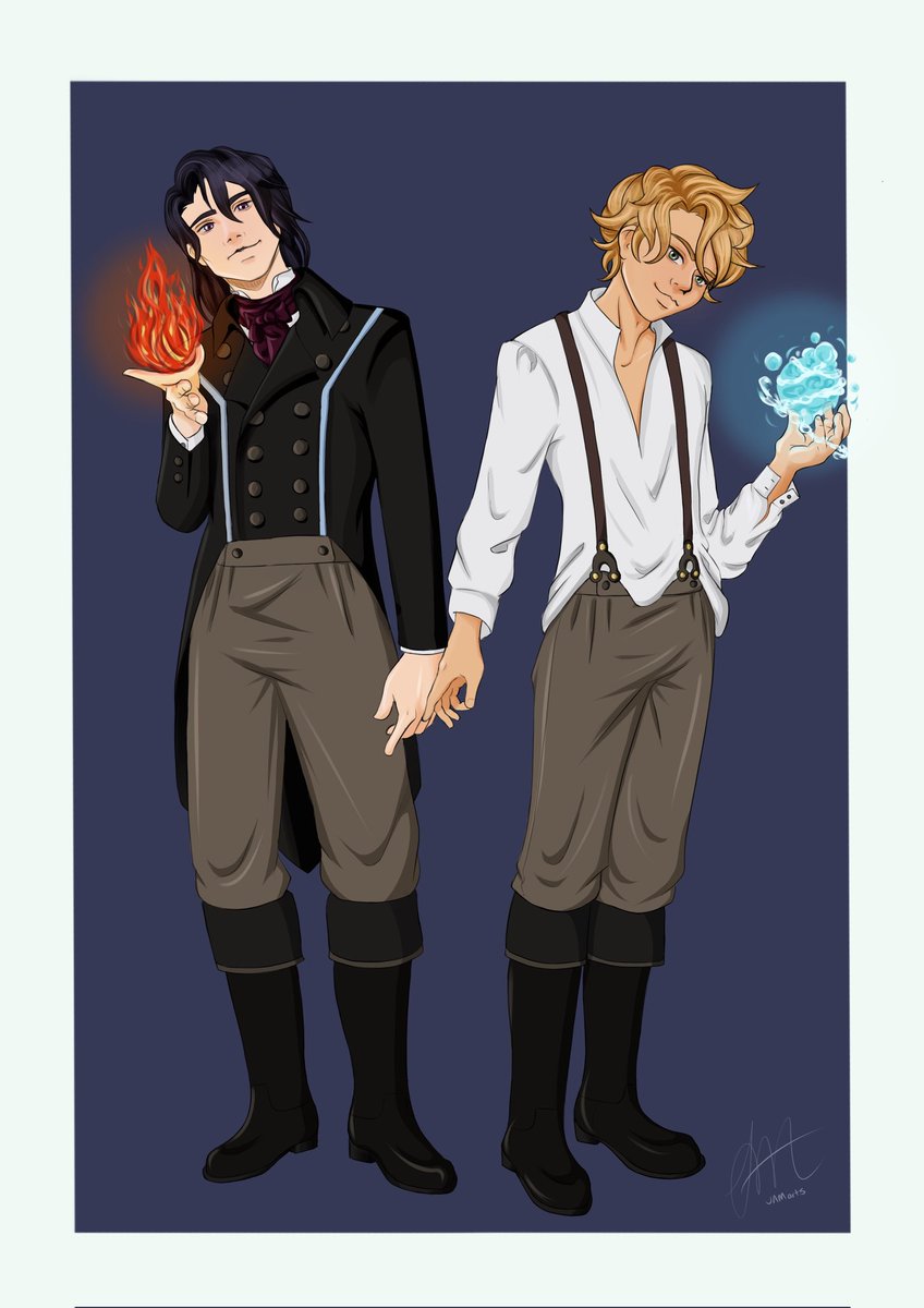 _jamARTs_'s tweet photo. Xem &amp; Asher

Commission for MM Fantasy author, Adelaide Blaike.

#characterdesign #characterart #ArtistsOfTwitter #animeart #bookcharacters #artist #digitalart  #artcommissions #indieauthor https://t.co/3S4dFq453v