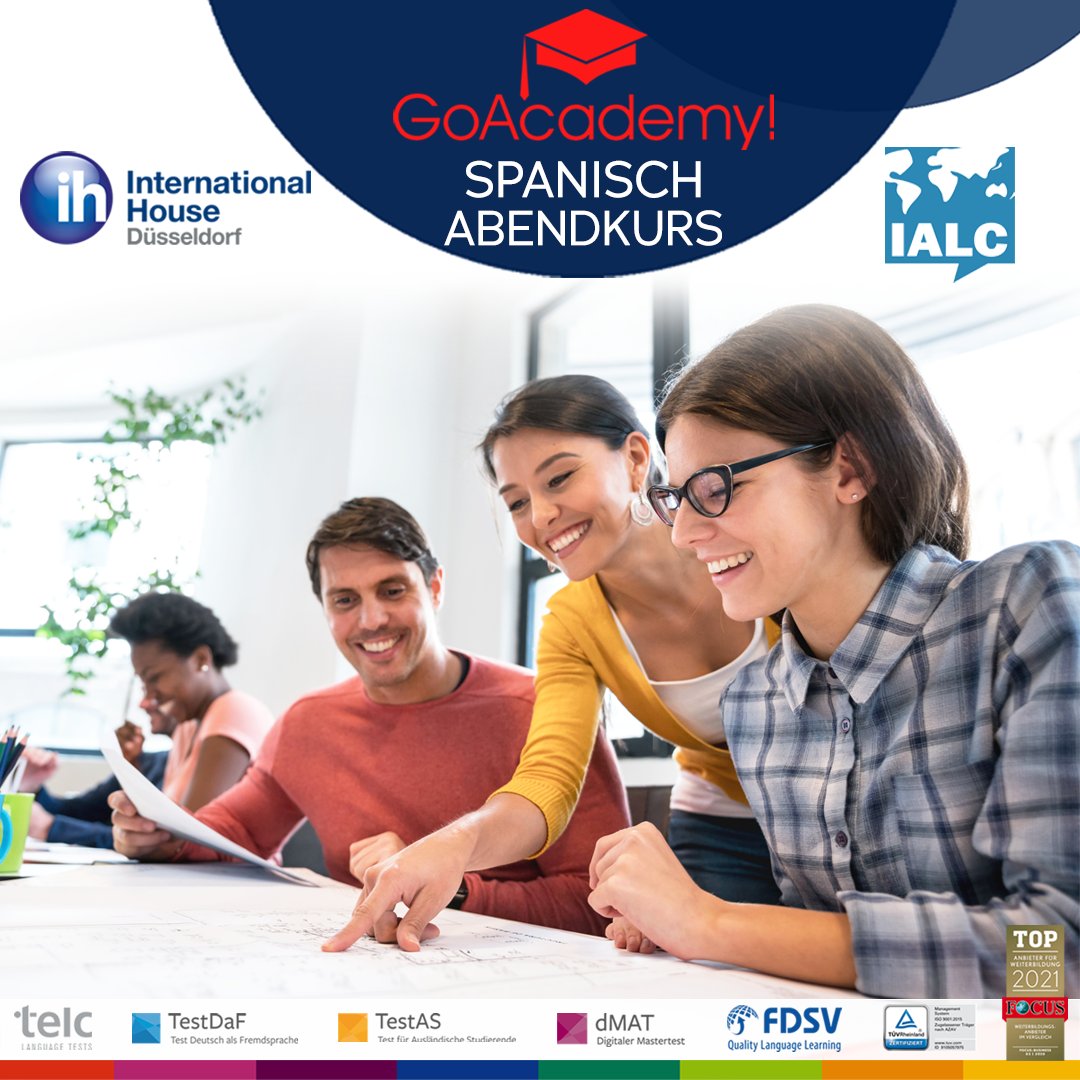 GoAcademy_Ddf's tweet photo. 🇪🇸#Spanisch Abendkurs ❤️1 Monat KOSTENLOS ‼️
🔹Level B1 (Mittelstufe)
🔹Mittwoch 17:45-19:15 Uhr
🔹3, 6 oder 9 Monate
Mehr Infos: https://t.co/9mvtHvfaqr
info@goacademy.de
__
#goacademy #ihdüsseldorf #ialcschools #spanischlernen #angebot https://t.co/C8ua7GXbTB