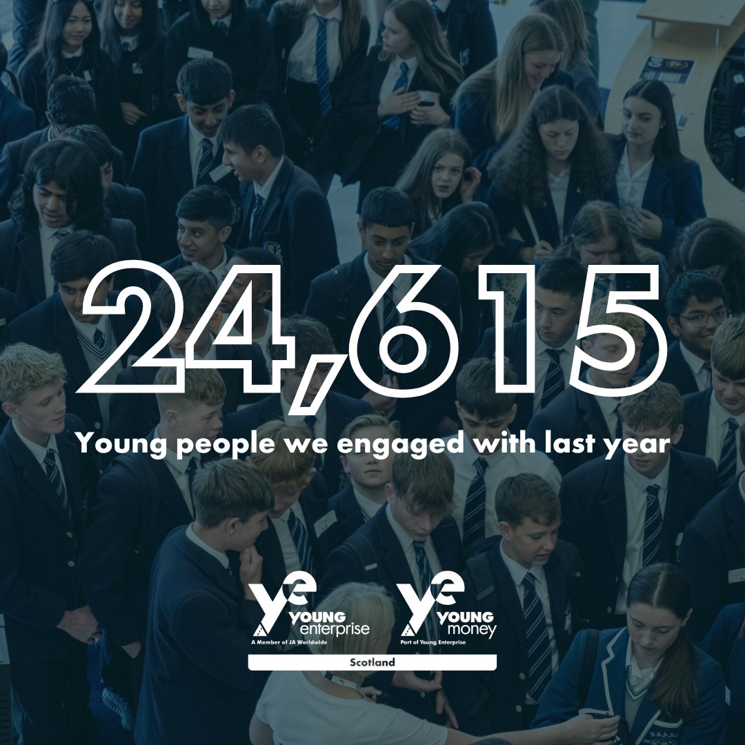 Did you know that last year YE Scotland reached 24,615 young people across the country?

We're proud to be supporting the entrepreneurial futures of our learners.

You can find out more about our impact from our most recent Impact Report: bit.ly/47jfyVr