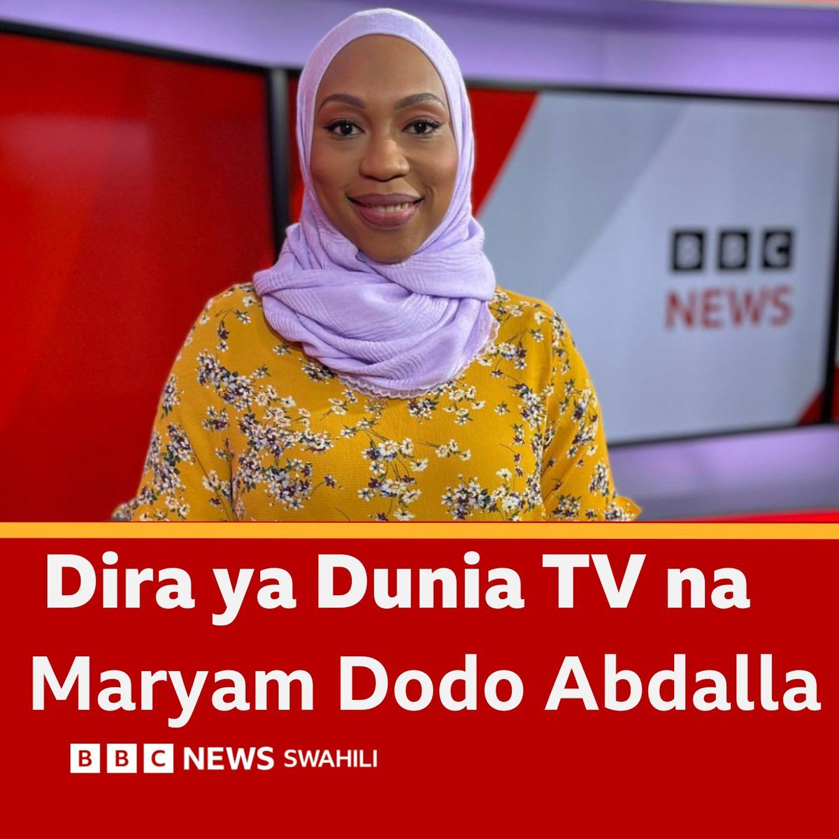bbcswahili's tweet image. Kuanzia leo usiku katika Dira  ya Dunia TV, usikose kujiunga na mtangazaji  Maryam Dodo Abdalla.
•
Unaweza kutazama matangazo yetu mubashara kupitia mtandao wa YouTube, Facebook na pia Star TV Tanzania na K24 TV Kenya
•
•
•

#bbcswahili #dirayaduniatv #habari