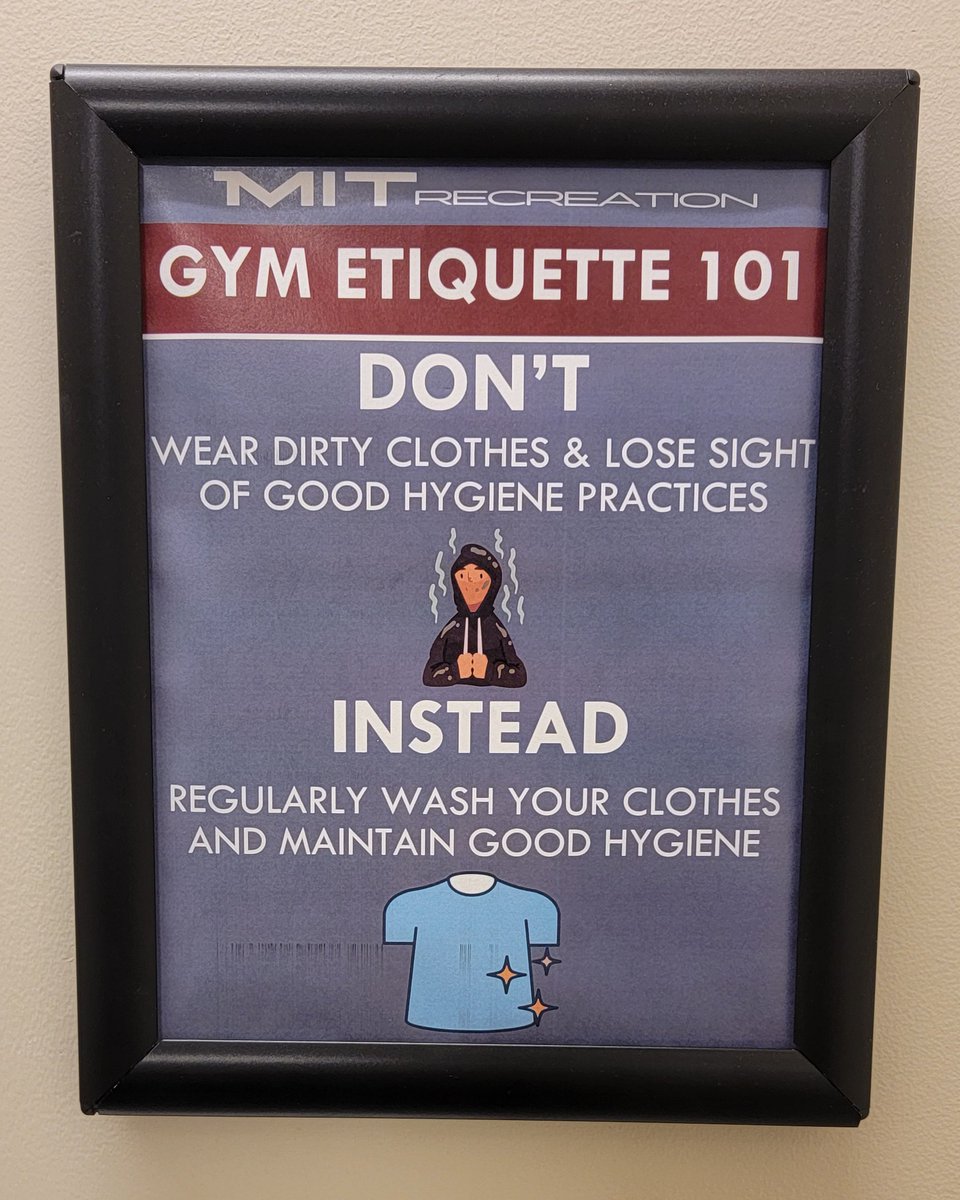 Lol I can't believe this is up at the MIT gym. Stereotypes are alive &amp; well 😭
