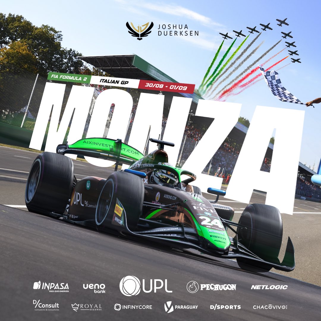 We are BACK 🔥🇮🇹

VOLVEMOS 🔥🇮🇹

#JoshuaDuerksen #JD24 #Formula2 #F2 #ItalianGP #SomosMbarete🇵🇾