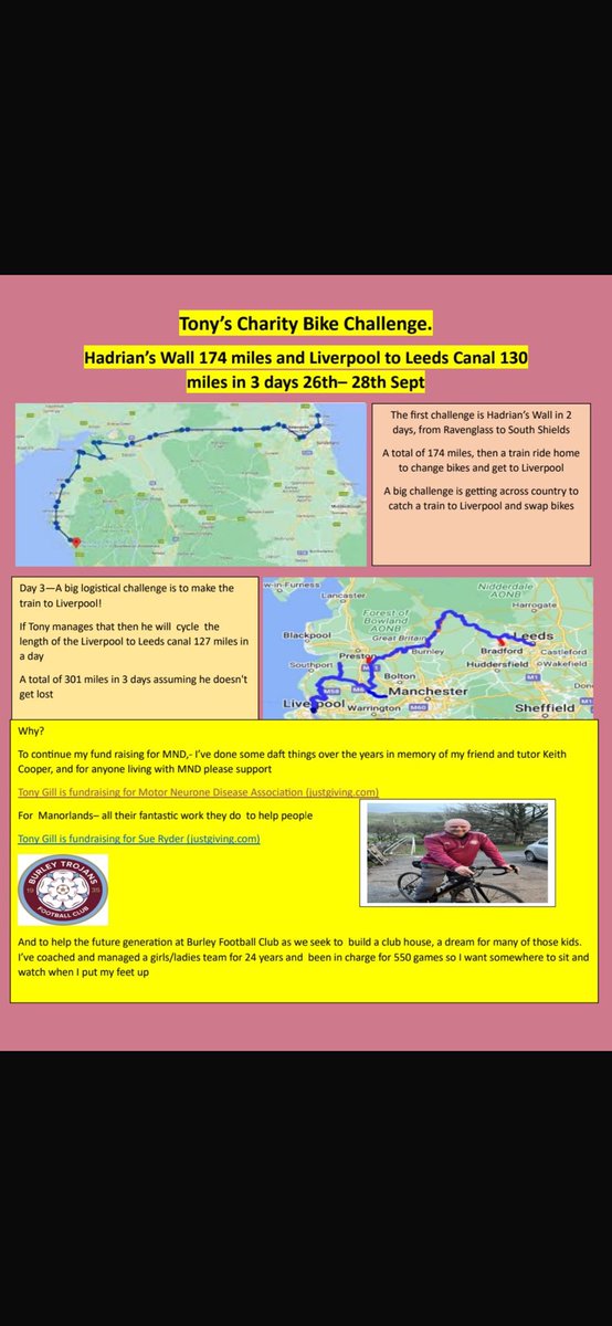 justgiving.com/page/tony-gill… 

Gaffers at it again! <a href="/rightmind16/">tony gill</a> 

Please support him on his latest cycling quests 🚲 

Details below 👇 

<a href="/burley_news/">Burley News</a> <a href="/BurleyTrojansFC/">BurleyTrojansFC</a>  <a href="/BTJFC1/">Burley Trojans Juniors</a> <a href="/BurleyCC/">Burley in Wharfedale C C</a>