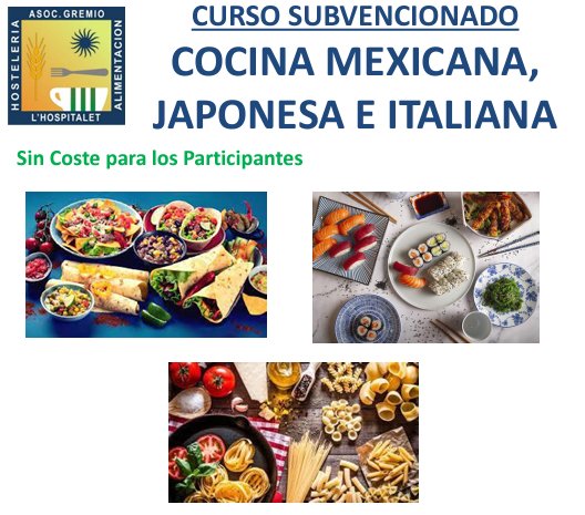 🏃‍♀️¡Corre! Aún quedan plazas disponibles para el curso de cocina mejicana, japonesa e italiana.

Llama e infórmate de qué horario y días te convienen más.