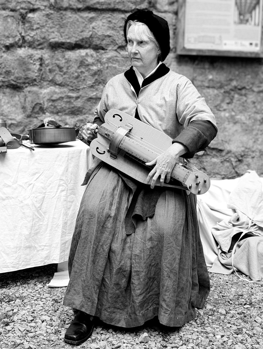 I can finally pretend to be <a href="/StuartHumphryes/">BabelColour</a> 
 This was taken in 1646 during the English Civil War. A woman playing the hurdy gurdy, a traditional instrument.

Or it may have been taken at a battle reenactment at Wressle Castle today 😀