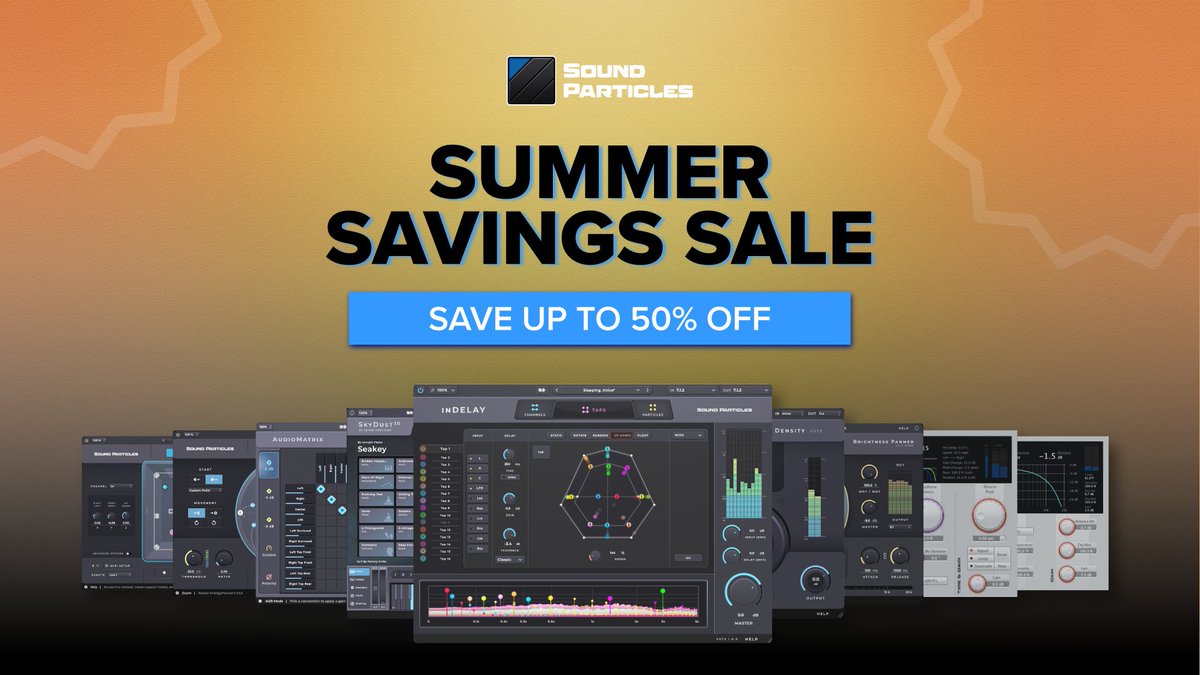 soundparticles's tweet image. ☀️ Summer Savings Sale
🚀 Up to 50% OFF
📆 Until September 2nd, 2024

#audiosoftware #musicproduction #musicproducer #beatmaker #vst #musicsoftware #musicstudio #mixing #mastering #proaudio #soundparticles #sale