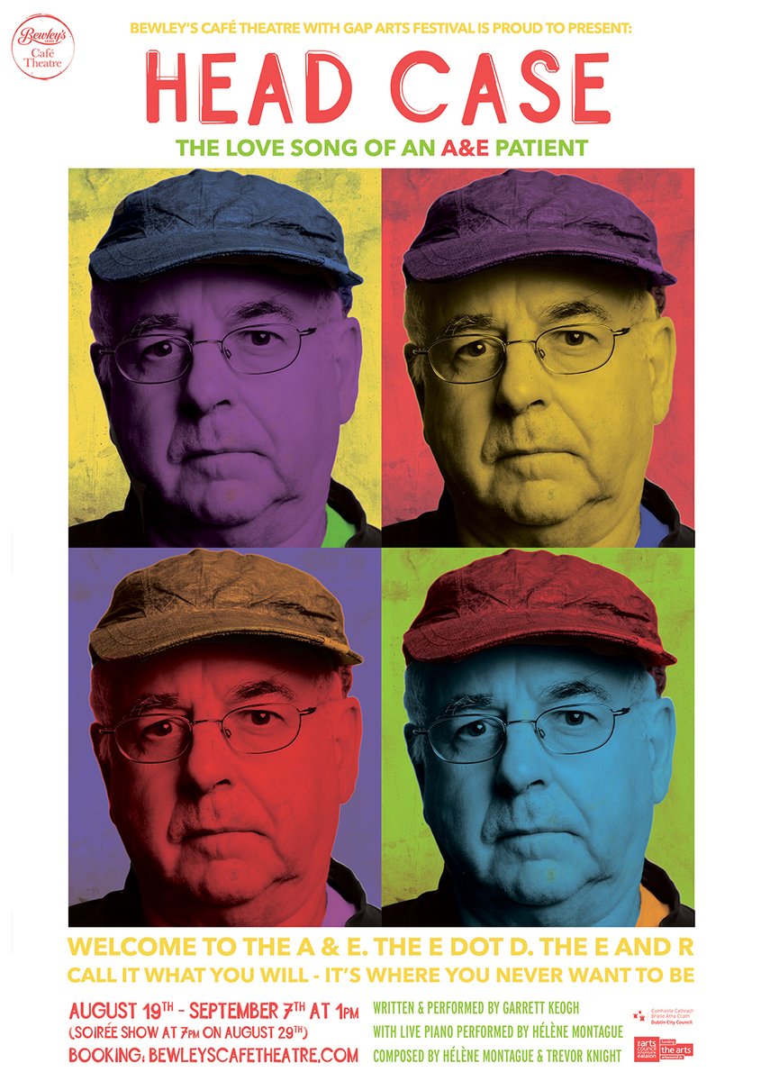gav_doyle23's tweet image. My new poster design with #bewleyscafetheatre for 'HEAD CASE'. Minimal and colourful design with a Warhol art style for the head shots for this tragic comedy show. :)

#headcase #posterdesign #graphicdesign #photoshop #madewithcc #typography #designer #theatre #actor #ireland