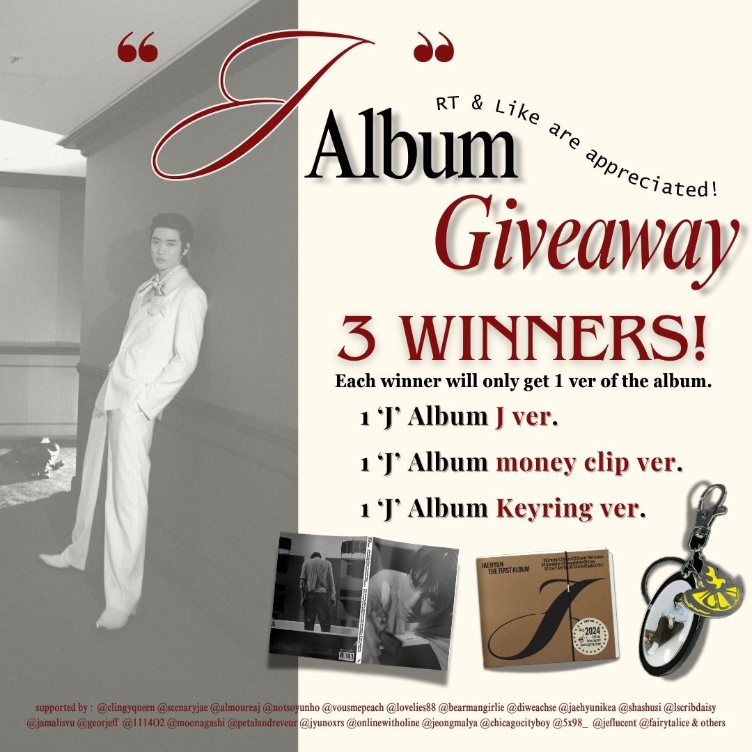 lscribdaisy's tweet photo. 🔥Giveaway Smoke MV Streaming🔥

1 ‘J’ J ver.
1 ‘J’ Money Clip ver.
1 ‘J’ Keyring ver.

🔗 https://t.co/lyNeObEqcy

⏳9 September 2024⏳ 
Album di kirim jika sudah sampai di Indonesia🦋

SOLOIST JAEHYUN IS HERE
#JAEHYUN_SMOKE_OUTNOW
#정재현윤오제이_스모크_솔로데 https://t.co/fHYJoqMIcr