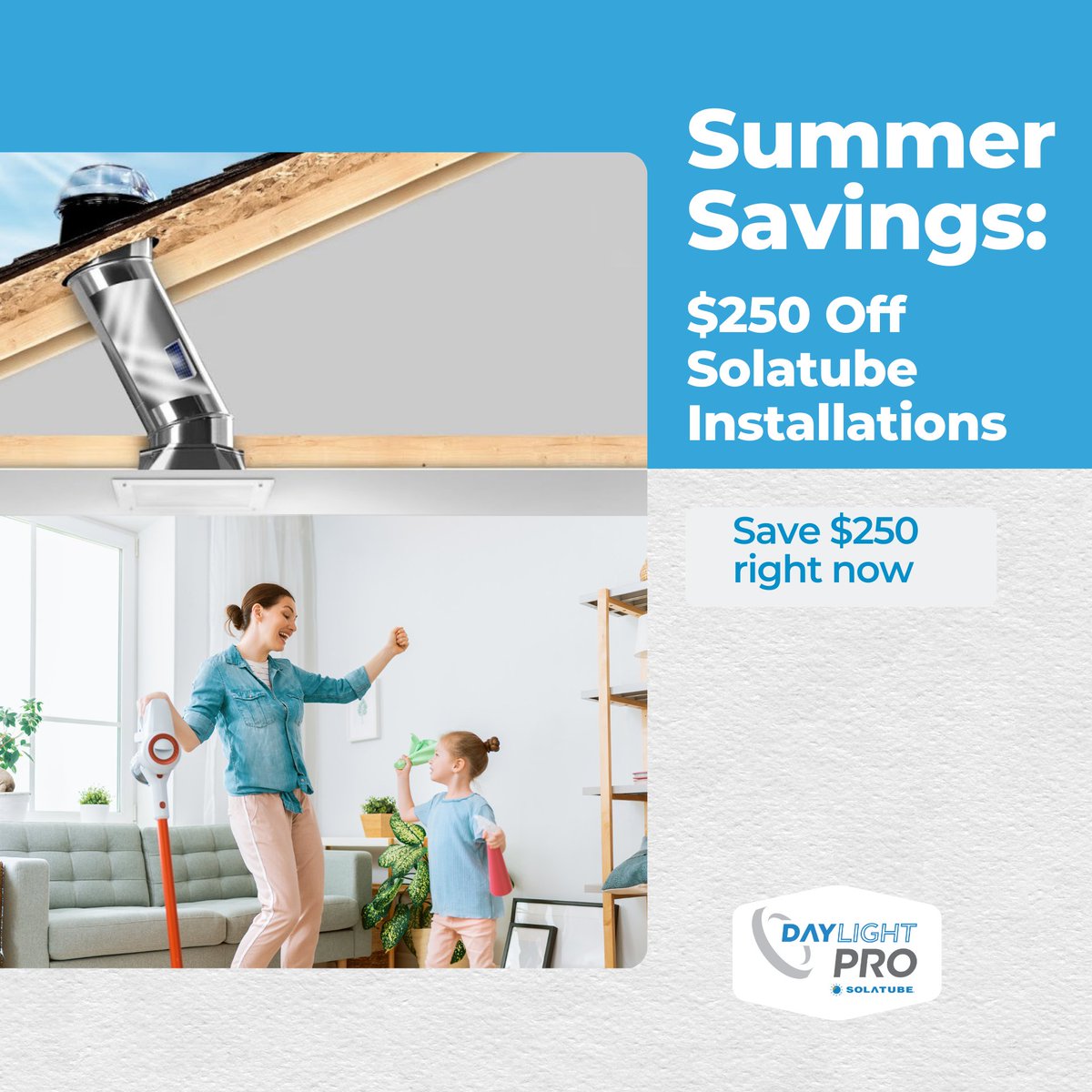 daylightproinc's tweet image. 🌟 Summer Savings: $250 Off!

Brighten your home with natural light and save $250 on Solatube Daylighting Systems! Limited time offer.

Learn more: daylightpro.ca
Call/text: 📞 (705) 559-7083

#Solatube #NaturalLight #HomeImprovement #BrightHome #DaylightPro #PTBO