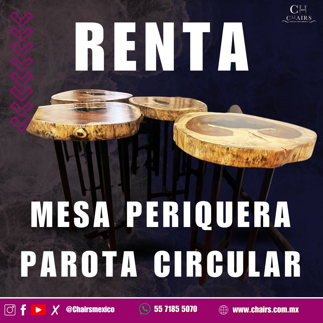 ChairsMexico's tweet photo. 😎Añade un toque rústico-chic a tu evento con mesas de madera parota - https://t.co/oEy6rx6uSZ https://t.co/9WqgqHvDHQ