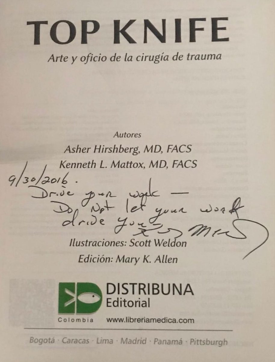 PipeCabreraV's tweet image. Drive your work! Do not let your work drive you! @kmattox1! My Top Knife book! Since 2016! #SoMe4Surgery #AortaEd @pferrada1 @SWexner