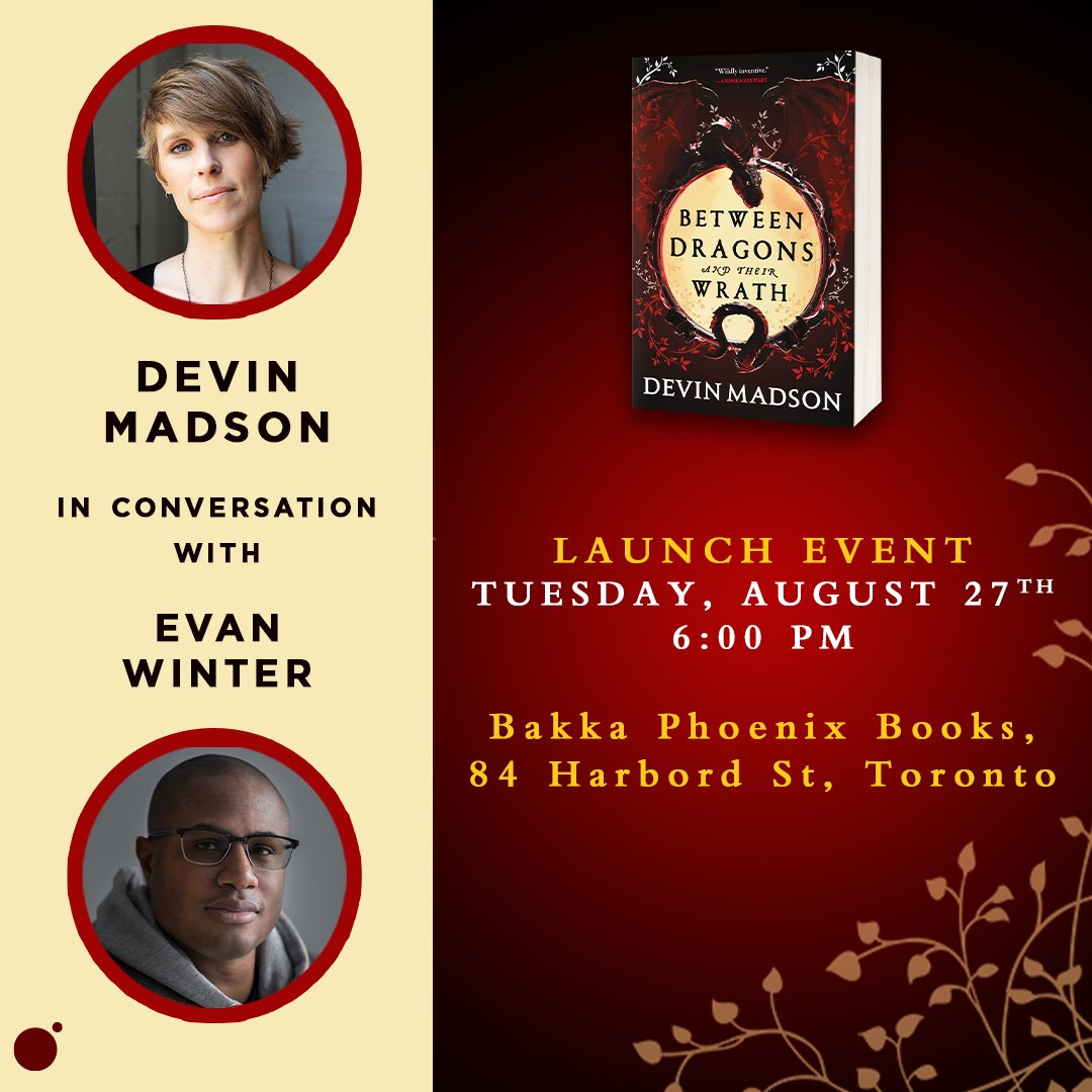 Orbit Books (@orbitbooks) on Twitter photo Are you based in the Toronto area? Join <a href="/DevinMadson/">Devin Madson/Rebecca Ide</a> and <a href="/EvanWinter/">Evan Winter</a> for the launch of BETWEEN DRAGONS AND THEIR WRATH at <a href="/BakkaPhoenix/">Bakka Phoenix Books</a>! bit.ly/4dxd4WH Are you based in the Toronto area? Join <a href="/DevinMadson/">Devin Madson/Rebecca Ide</a> and <a href="/EvanWinter/">Evan Winter</a> for the launch of BETWEEN DRAGONS AND THEIR WRATH at <a href="/BakkaPhoenix/">Bakka Phoenix Books</a>! bit.ly/4dxd4WH