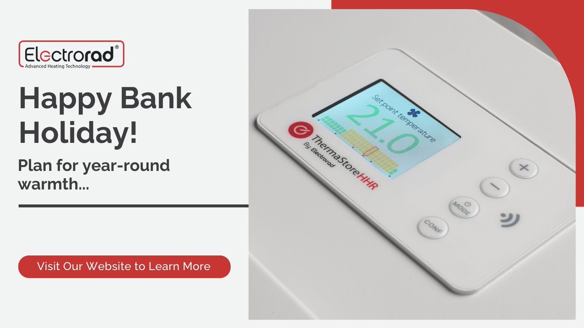 🌞Happy Bank Holiday! While you're soaking up the sun, why not plan for year-round warmth?

Join the Electrorad revolution and discover smarter heating solutions. Explore now:bit.ly/-electrorad-x

#BankHoliday #ElectroradRevolution #SmartHeating
